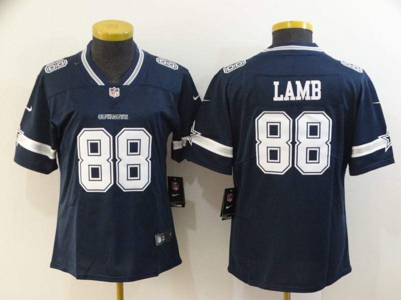 Women Dallas Cowboys #88 Lamb Blue Nike Vapor Untouchable Stitched Limited NFL Jerseys